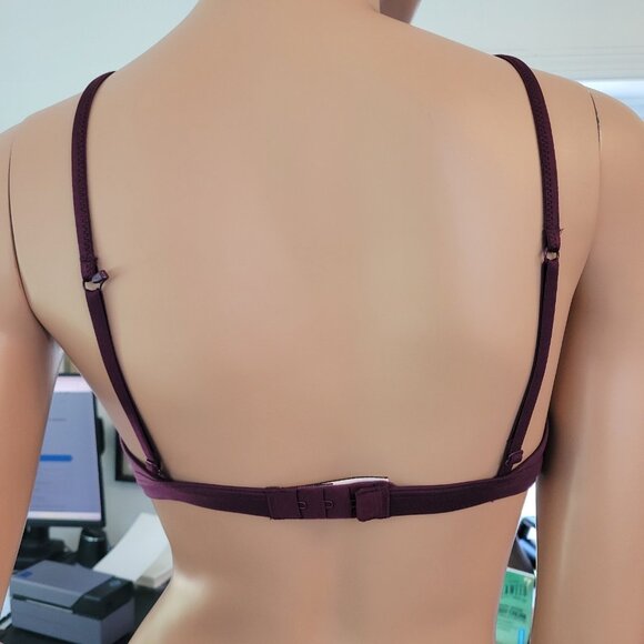 Victoria's Secret Size Small‎ High Neck Lace Bralette Burgundy Red Lace Shimmer - Picture 16 of 16